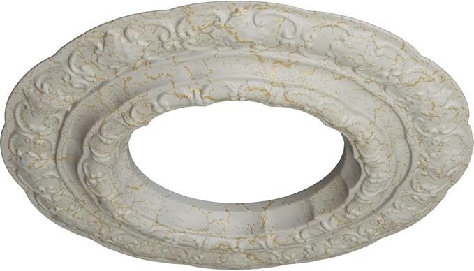 Ekena Millwork 15 3/8"OD x 7"ID x 1"P Lisbon Fits Canopies up to 7" Ceiling Medallion, Pot of Cream Crackle