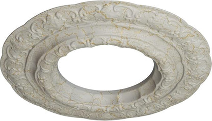 Ekena Millwork 15 3/8"OD x 7"ID x 1"P Lisbon Fits Canopies up to 7" Ceiling Medallion, Pot of Cream Crackle