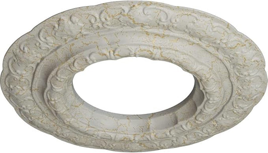 Ekena Millwork 15 3/8"OD x 7"ID x 1"P Lisbon Fits Canopies up to 7" Ceiling Medallion, Pot of Cream Crackle