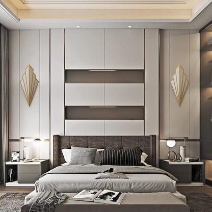 Modern Wall Light Simple Creative Wall Sconces Bedroom Aisle Living Room Wall Lamp Holder E12 Socket Art Deco Lighting Fixture (Bulb Not Included) (Gold) [Energy Class A++] (Golden)