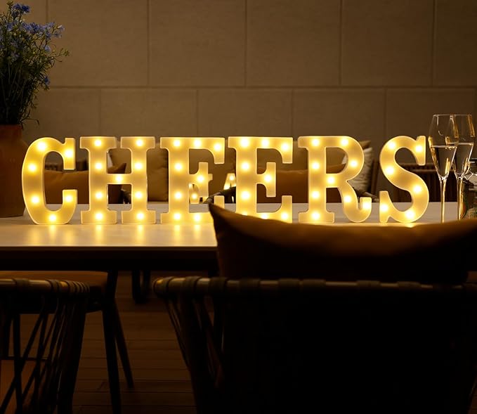 Small Led Marquee Letters, Light Up Letters, 8.58 Inch Led Letter Lights, Battery Powered Lighted Sign for Table, Party, Birthday, Christmas Decor (Letter R)