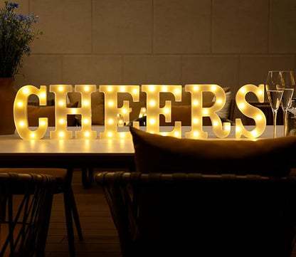 Small Led Marquee Letters, Light Up Letters, 8.58 Inch Led Letter Lights, Battery Powered Lighted Sign for Table, Party, Birthday, Christmas Decor (Letter R)