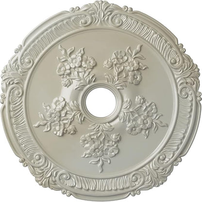 Ekena Millwork CM26ATFBS - 26"OD x 3 3/4"ID x 1 1/2"P Attica with Rose Ceiling Medallion (Fits Canopies up to 4 1/2") - Ceiling Medallion, Flash Blue