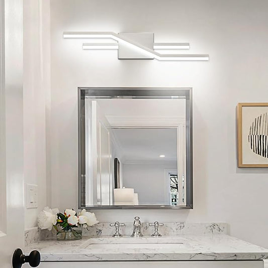 SOLFART Bathroom Light Fixtures Brushed Nickel 24 Inch Dimmable Vanity Lights Modern Led Lights for Bathroom