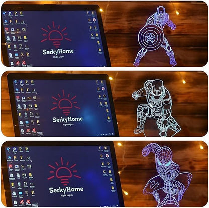 3D Illusion Night Light for Kids 7 Colors with Remote-Led Table Lamp-Bedroom Kids Night Light
