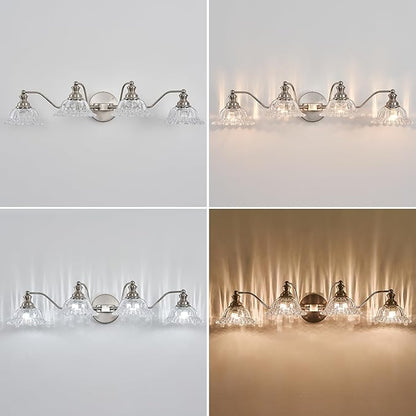 XIEDUN Brushed Nickel 4 Light Vanity Light