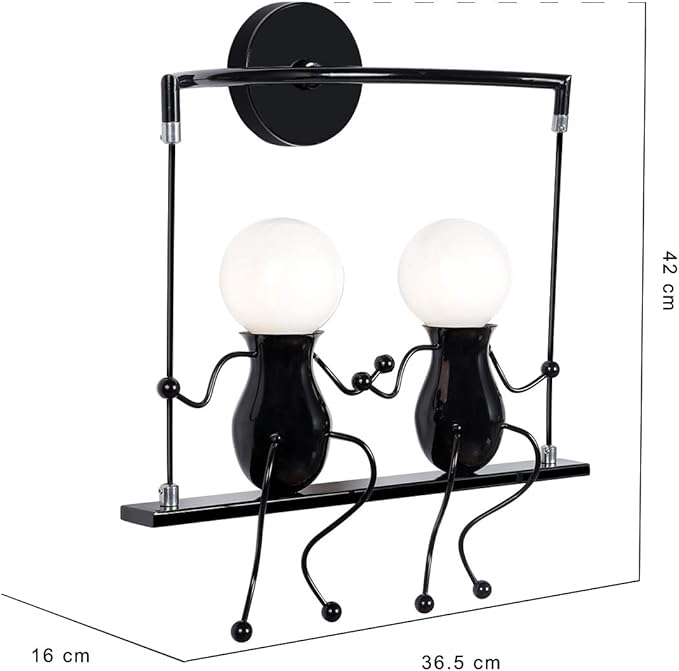 Kawell Humanoid Wall Light Fixtures Modern Wall Lamp Creative Wall Sconce Light Art Deco Max 60W E26 Base for Children Room Bedroom Bedside Living Room Stairs Hallway Restaurant Kitchen