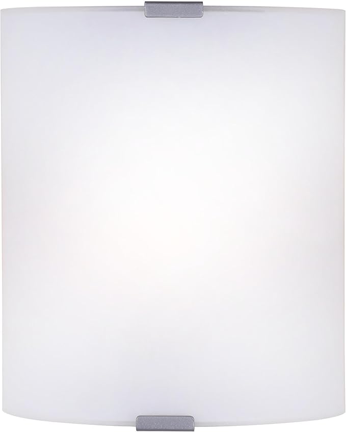 Canarm 1-Light Wall Sconce, Frosted Glass Shade with Gray Accents, Low-Profile Transitional Wall Lighting for Bedroom, Hallway or Living Room