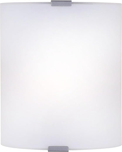 Canarm 1-Light Wall Sconce, Frosted Glass Shade with Gray Accents, Low-Profile Transitional Wall Lighting for Bedroom, Hallway or Living Room