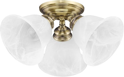 Livex Lighting 1358-01 Essex Ceiling Mount, Antique Brass