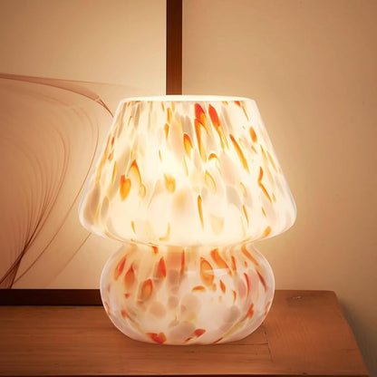 Dawnwake Mushroom Lamp Table Lamp for Bedroom,Small Desk Bedside Lamps for Living Room,Mushroom Decor Cute Mini Modern Mid Century Lamps for Night Stands,Aesthetic Home Living Room Decor(Flame Cream)