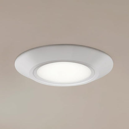Kichler Horizon LED Downlight in White, 6.4" Flush Mount Interior Dimmable Light, 3000K, Wet Rated Integrated LED, (6.4" W x 1.3" H), 43873WHLED30, White