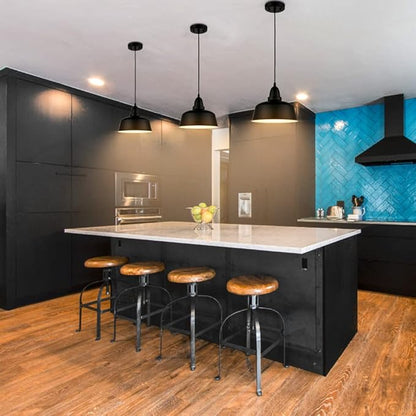 Matte Black Pendant Light 3 Pack Industrial Pendant Lighting for Kitchen Island