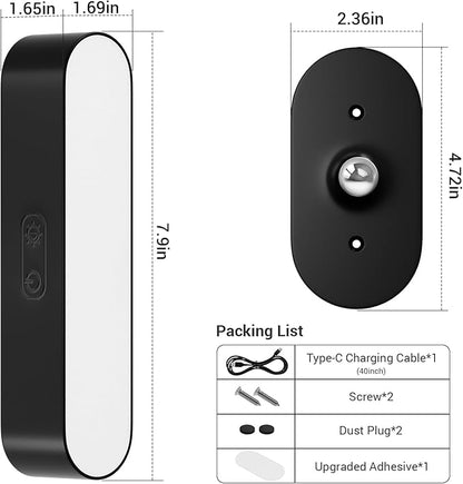 Hensam Wireless Battery Operated Wall Sconces for Bedroom, LED Rechargeable Wall Sconce Set of Two for Living Room, Stick on Wall Mounted Lamp for Reading, 2 Pack