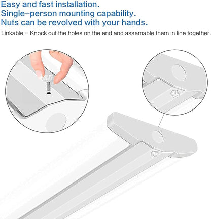 AntLux 110W 8FT LED Shop Lights Ultra Slim LED Wraparound, 12600LM, 4000K, 8 Foot Strip Light, Flush Mount Garage Office Warehouse Ceiling Lighting Fixture, 8 Foot Fluorescent Tube Replacement, 4 Pack
