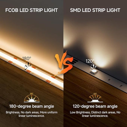 BTF-LIGHTING FCOB COB LED Strip CCT Tunable 3000K-6000K,UL Listed DC24V 9.8FT CRI 90+ Dimmable LED Tape Lights,640LEDs/m Dotless for Bedroom Kitchen Indoor Decor(No Adapter or Controller)