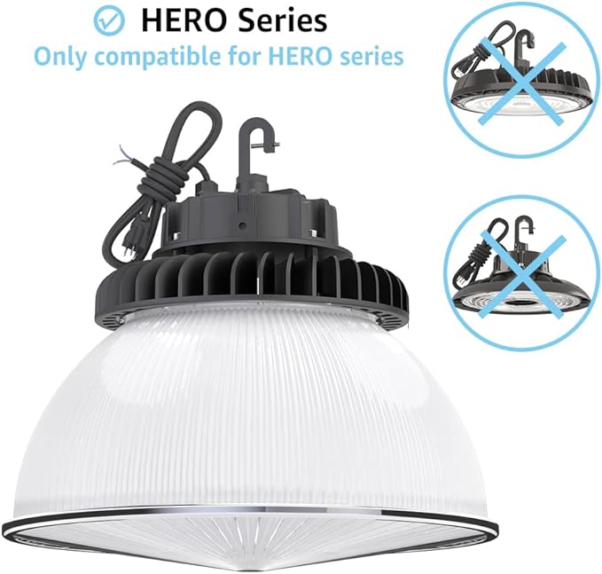 HYPERLITE 60 Degree PC Reflector ONLY for Hero Series LED High Bay Light (Clear with Cover) 10-Pack