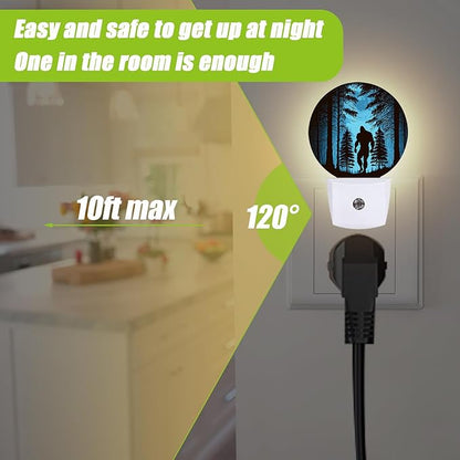 Big Foot Night Light,Forest Night Lights Plug into Wall for Kitchens Toilets Bedroom Decorative Half Round Nightlight Led Lamp 0.5W Sleep Friendly
