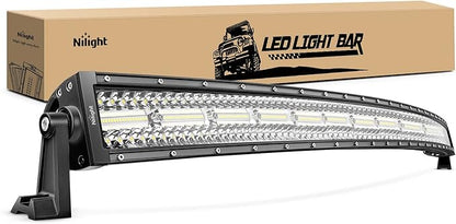 Nilight 42 Inch LED Light Bar 320 LED Chips 11240LM Curved Triple Row Spot Flood Combo High Power Driving Off Road Lights for Truck Tractor SUV ATV UTV Golf Cart Boats