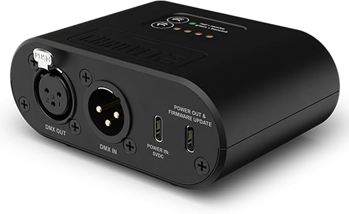 CHAUVET DJ – D-Fi Hub 2 Wireless DMX Transmitter Receiver | Long-Range D-Fi Control for Unlimited Fixtures, ILS Command Compatible, USB-C Power Output, Compact Stage Lighting Controller