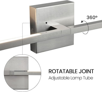 Bathroom Vanity Light Fixtures - 30inch Dimmable Brushed Nickel Bathroom Lights Over Mirror 18W LED Vanity Light Bar 3500K Modern Wall Sconce Lighting for Mural