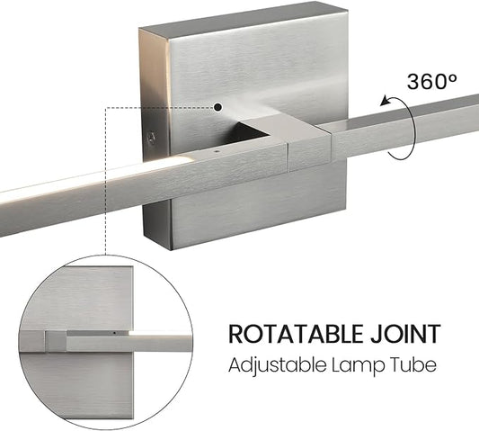 Bathroom Vanity Light Fixtures - 30inch Dimmable Brushed Nickel Bathroom Lights Over Mirror 18W LED Vanity Light Bar 3500K Modern Wall Sconce Lighting for Mural