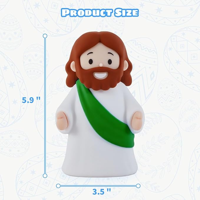Jesus Night Light Rechargeable Bedside Night Light Dimmable Silicone LED Light Ideal for Religious Gatherings, Gifts for Sunday School, Baptism Presents, Easter Egg Decorations (Green)