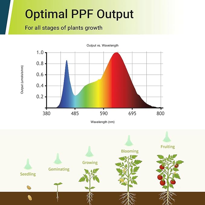 GT-Lite LED Plant Grow Light Bulbs Full Spectrum with 13.09 PPF, A19, E26 Base for Indoor Outdoor Plants