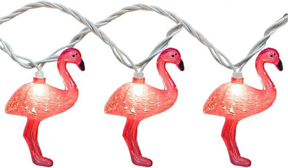 8.5Ft Pink Flamingo Outdoor String Lights, 9ft Summer Patio LED String Lights, Bedroom Birthday Wedding Holiday Summer Theme Outdoor Cute Party Lights, Tropical Party Decoration, Flamingo Decoration
