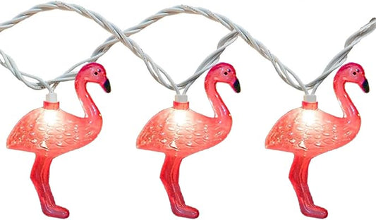8.5Ft Pink Flamingo Outdoor String Lights, 9ft Summer Patio LED String Lights, Bedroom Birthday Wedding Holiday Summer Theme Outdoor Cute Party Lights, Tropical Party Decoration, Flamingo Decoration