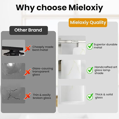 4-Light Square Bathroom Light Fixture, Brushed Nickel Modern Vanity Light with White Marble Glass Shade, for Bathroom Mirror, Living Room, Bedroom, Hallway, E26 Base