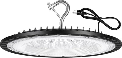 YANYCN 150W UFO Led High Bay Light Fixture,5000K Daylight Commercial Shop Bay Lighting,120VAC,[650W MH/HPS Equiv.] 21000LM,US Plug Area Lighting for Garage/Warehouse/Barn/Gym/Factory/Workshop