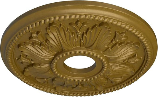 Ekena Millwork CM18ED1GLS Edinburgh Ceiling Medallion, 18 1/8 OD x 3 1/2 ID x 2 3/4 P, Gold