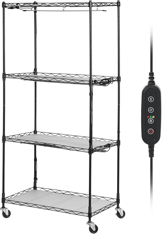 VEVOR Plant Stand with Grow Light, 4-Tier Plant Shelfwith 45W Full Spectrum LED, 3 Mode Plant Light with Timer and Wheel for Seed Starting, Metal Plant Rack for Indoor Plants