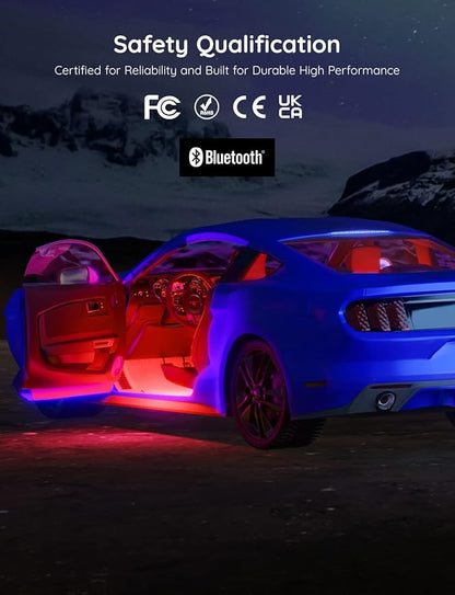 Govee Car Lights, Smart RGBIC Interior Car Lights with APP, Remote Control, LED Lights for Decor, DIY Mode and Multiple Scene Options, 2 Lines Design 72 LED Lights