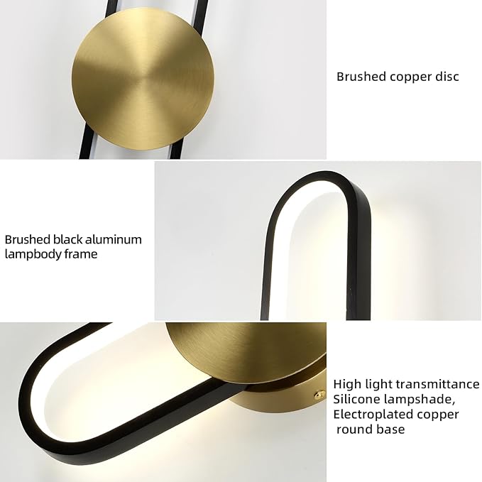 JAYMP Modern Wall Sconce 4000K Dimmable LED Wall Light Fixture, Hardwired Wall Lamp for Living Room, Dining Room, Bedroom, Hallway, Lobby, Entryway, 1 Pack (Brushed Black, H90cm/35.4inch)