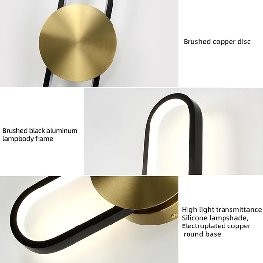 JAYMP Modern Wall Sconce 4000K Dimmable LED Wall Light Fixture, Hardwired Wall Lamp for Living Room, Dining Room, Bedroom, Hallway, Lobby, Entryway, 1 Pack (Brushed Black, H90cm/35.4inch)