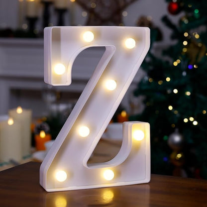 LED Marquee Sign Light Up Letters, Alphabet Light Up Letters Sign, Battery Powered LED Letter Lights for Night Light, Wedding, Birthday, Party, Christmas or Home Decor (Letter Z)