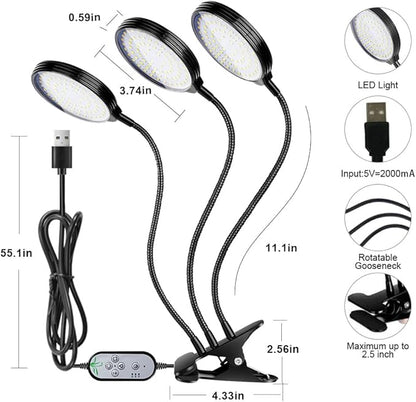 Grow Light 45W Sunlike Full Spectrum LED Plant Grow Lights with Timer Auto On/Off 4/8/12H Waterproof Grow Lamp for Indoor Plants, 5 Dimmable Levels, Adjustable Gooseneck
