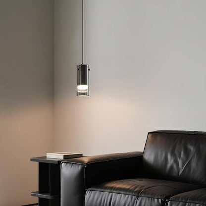 Black Pendant Light Fixtures, Adjustable Modern LED Smoky Gray Glass Pendant Lights for Kitchen Island, Single Hanging Pendant Lighting for Dining Table Hallway Bedroom Living Room(2-Pack)