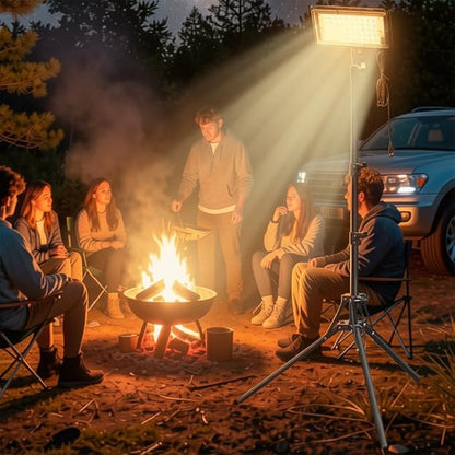 USB-Powered LED Telescopic Camping Light with Adjustable Tripod,Adjustable Brightness & Color Temperature for Outdoor,Camping,Hiking,Emergencies & Power Outages (Camping Light, 50 LEDs)