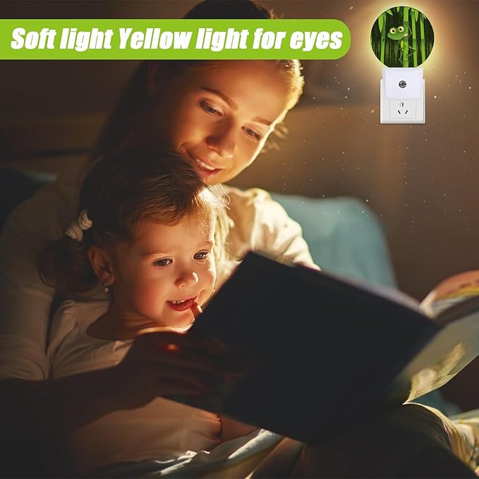 Cute Frog Night Light,Green Forest Night Lights Plug into Wall for Kitchens Toilets Bedroom Decorative Half Round Nightlight Led Lamp 0.5W Sleep Friendly
