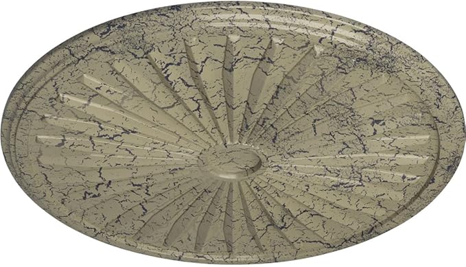 Ekena Millwork CM33LECSC 33-1/8" x 3-1/2" x 1-3/8" Leandros Ceiling Medallion, Castle Stone Crackle