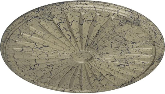 Ekena Millwork CM33LECSC 33-1/8" x 3-1/2" x 1-3/8" Leandros Ceiling Medallion, Castle Stone Crackle