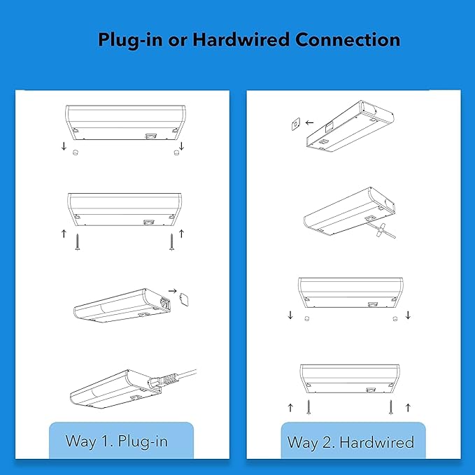Smart Under Cabinet Lights for Kitchen Counter or Closet Lighting, Hardwired or Plug in, 2700-6500K Adjustable RGB Color Changing,Compatible with Alexa, Google 2-Pack (2-Bar 18 Inch)