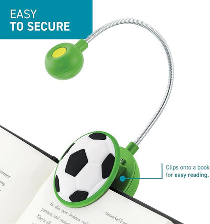 WITHit Clip On Book Light – Dimmable LED Reading Light for Books and eBooks, Reduced Glare, Portable, Cute Bookmark Light for Kids & Adults, Batteries Included (Soccer, in The Zone)