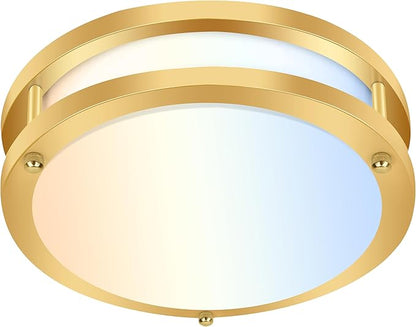 hykolity 13 inch Flush Mount LED Ceiling Light Fixture, 2700K/3000K/3500K/4000K/5000K Adjustable Ceiling Lights, Gold Saturn Dimmable Lighting for Hallway Bathroom or Kitchen ETL Listed 1Pack
