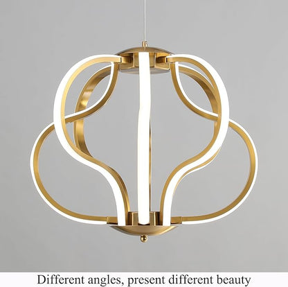 Modern Gold LED Chandelier with Remote Control, Dimmable LED Chandelier with 3 Color Temperature,8 Lights Hanging Pendant Lights for Dining Room Foyer Entryway Kitchen Living Room