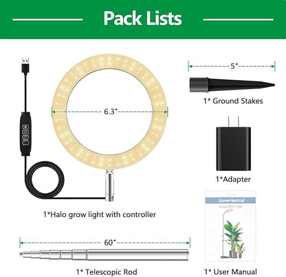 Full Spectrum Grow Light for Indoor Plants, 80 LEDs Plant Light with 6/12/16H Timer, Plant Growing Lamp for Seedlings, Succulents, Small Greenhouse (Black)