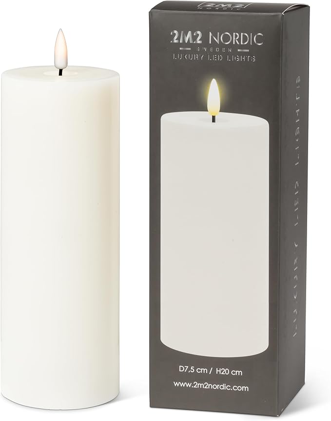 Abbott Collection Wax LED Flameless Pillar Candle - Sand (3x8 H)